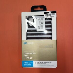 Speck Apple iPhone XR Presidio Inked Case - Striped Gold Speckled/Marble Gray‎